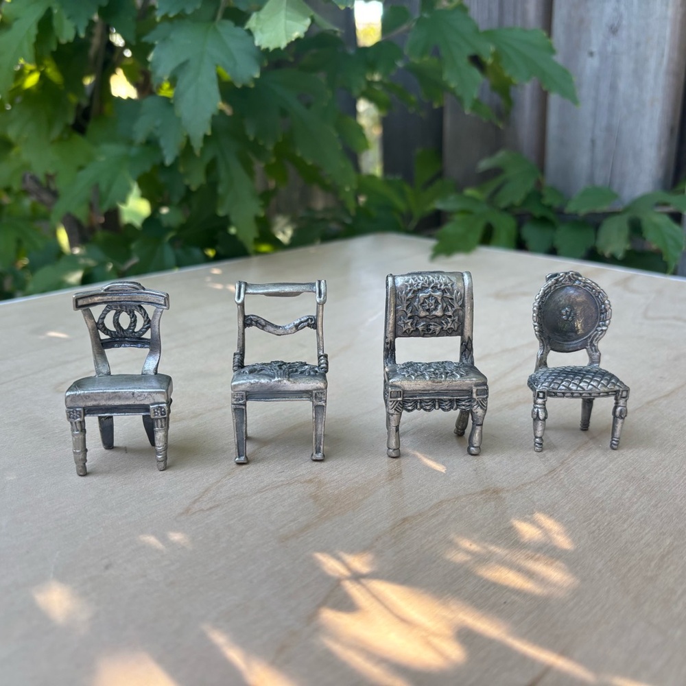 Sixtrees LTD Miniature Metal Chairs Set Of Four